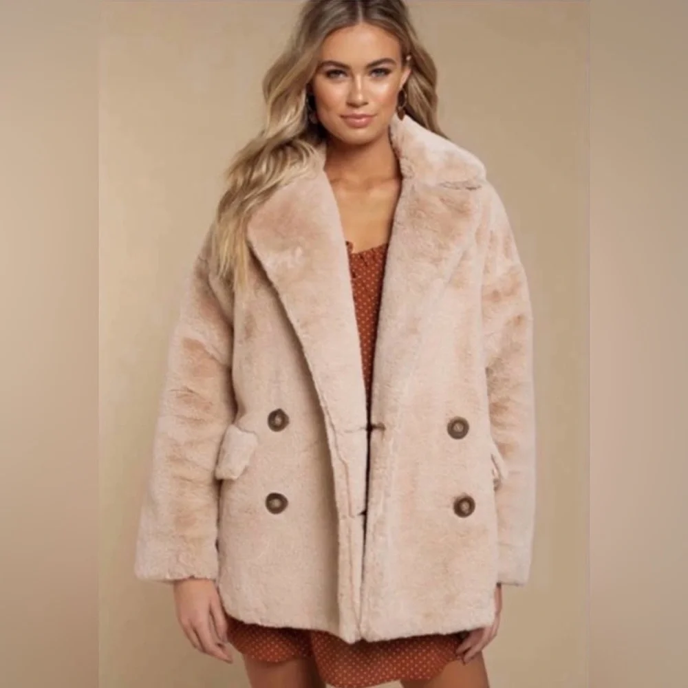 Free people faux fur jacket - Picture 2 of 13